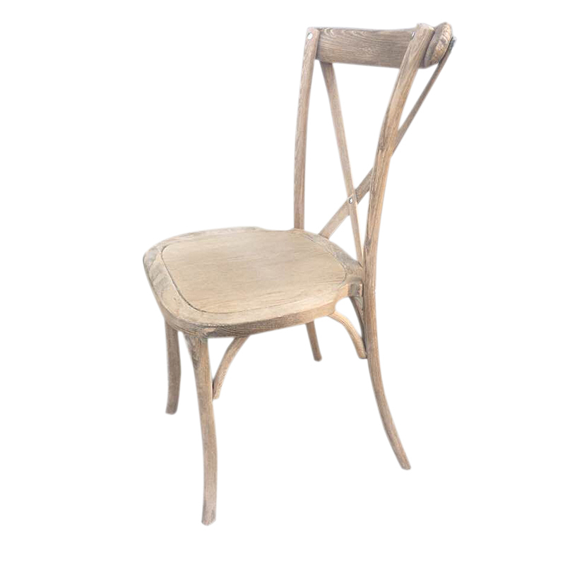 Distressed X back  chair